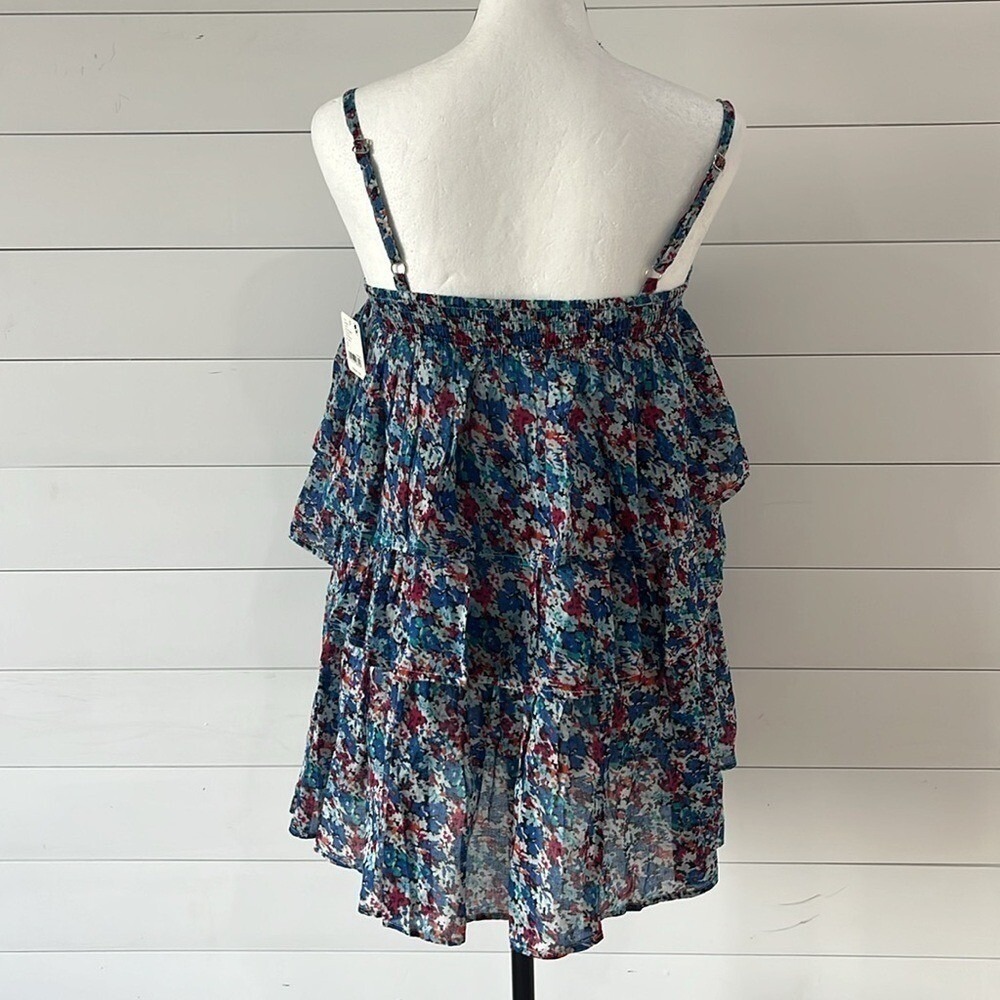 Free People FP ONE Talia Floral Tiered Tunic Mini Dress Top Small - Picture 10 of 15